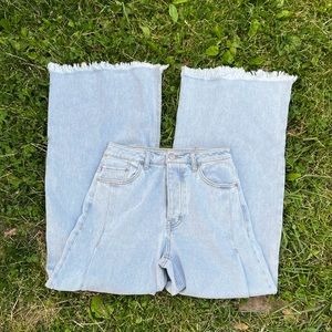 Vintage light wash super high waist light denim bell bottom flare jeans sz 5/27